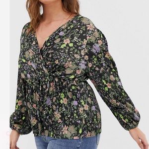 Asos Design a wrap style blouse